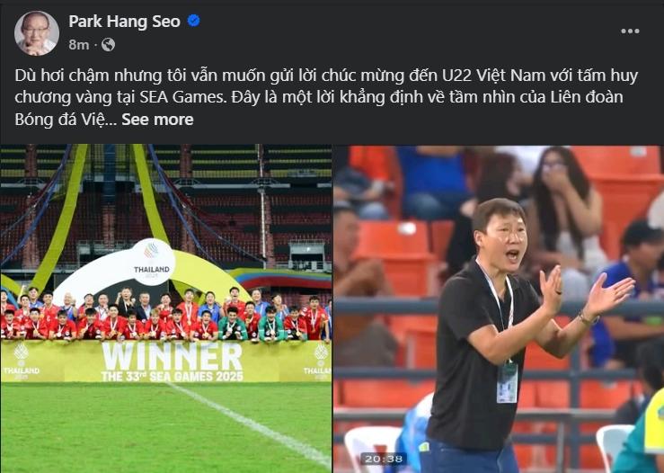 HLV Park Hang Seo chúc mừng U22 VN giành HCV SEA Games, tiết lộ chi tiết đặc biệt về HLV Kim Sang Sik 6948cbe44ab78.jpeg